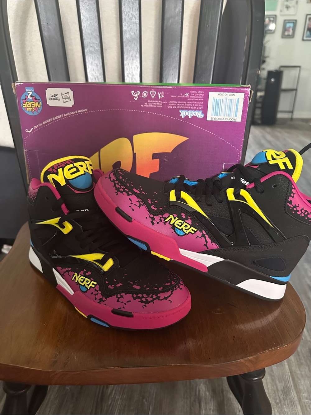 Nerf Black, Pink & Yellow High-Top sneakers. NEVER WORN